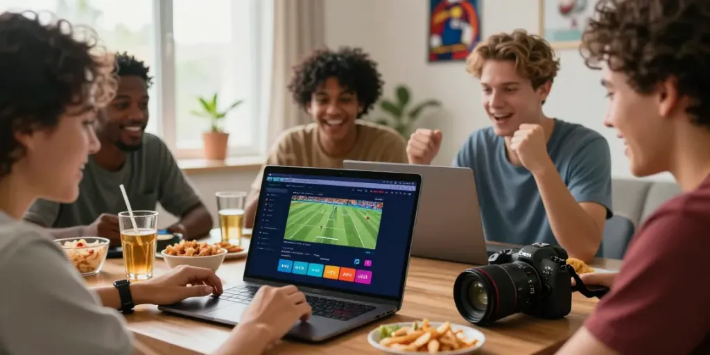 Friends enjoying an online betting experience on the Trang chủ zbet website.