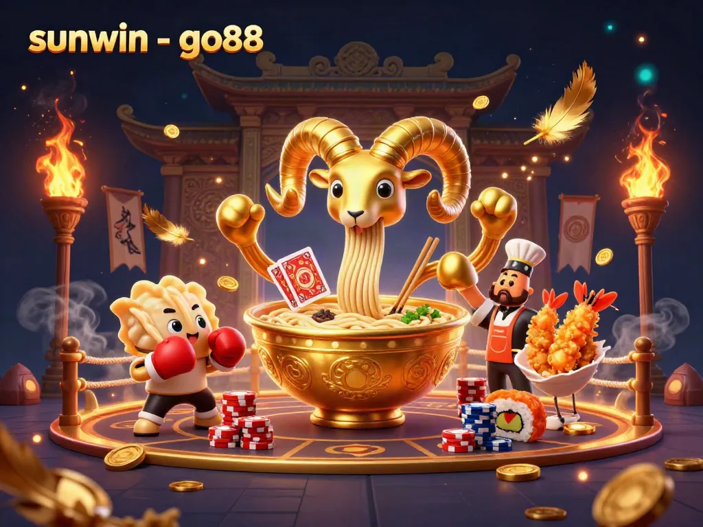 Experience thrilling casino action with the sunwin - go88 themed 3D illustration featuring vibrant characters.