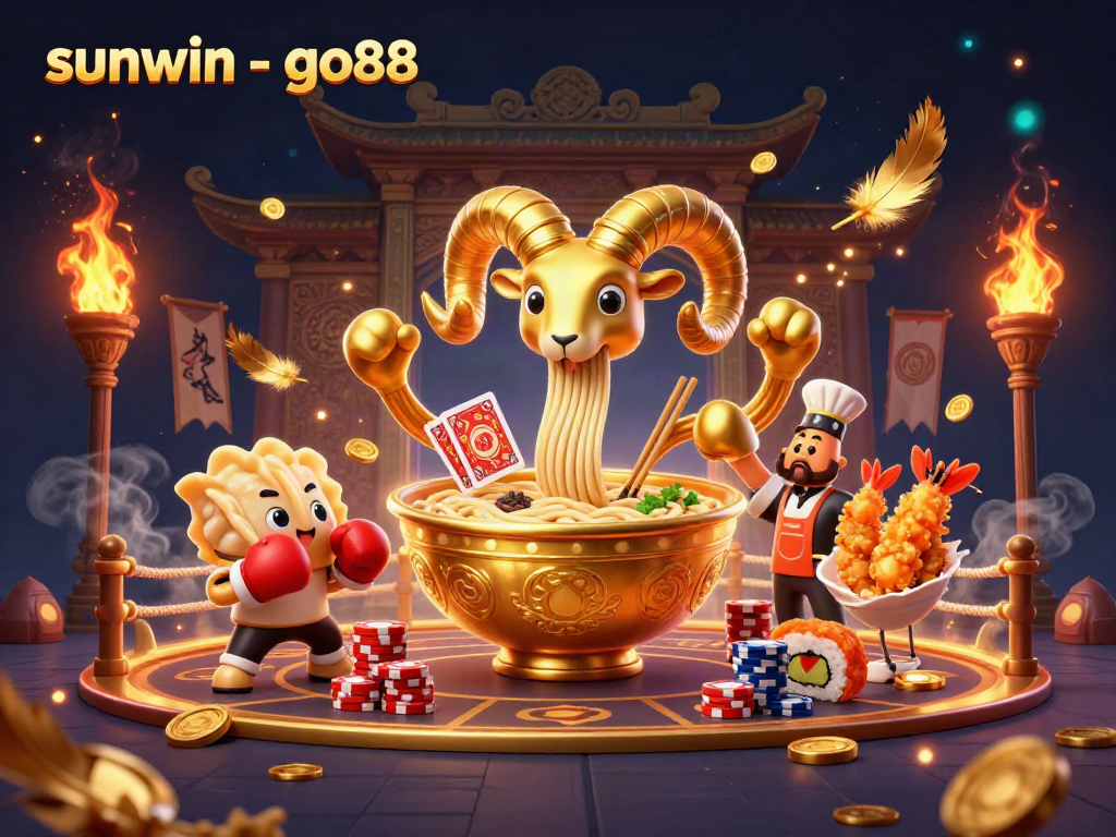 Experience thrilling casino action with the sunwin - go88 themed 3D illustration featuring vibrant characters.