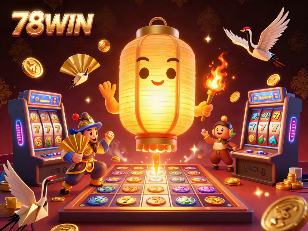 Experience thrilling gameplay with vibrant casino elements featuring 78WIN's magical lantern spirit.