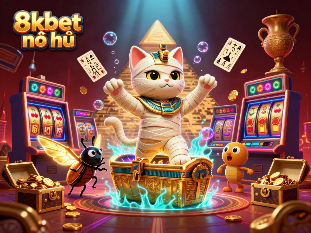 Experience the thrilling 8xbet nổ hũ with our vibrant 3D casino illustration featuring jackpot wins.