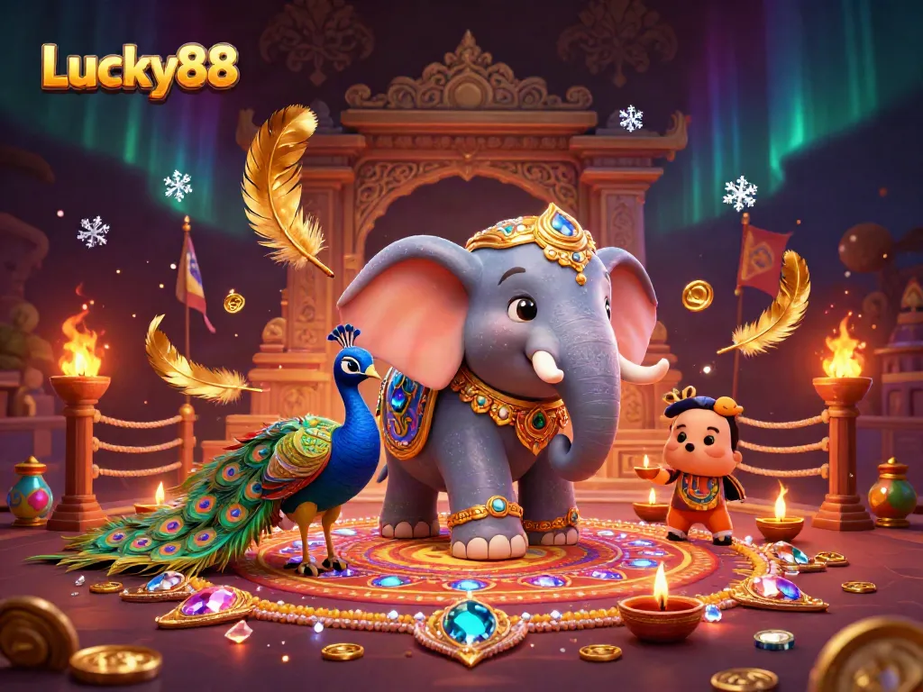 Experience the thrill of Lucky88 with a vibrant 3D illustration of casino excitement.