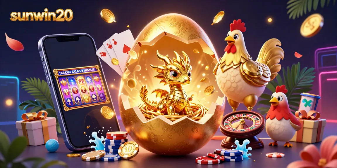 Experience thrilling gaming with sunwin20 as a golden dragon and poker chips create excitement in this action-packed scene.