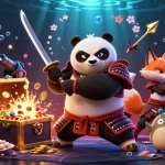 Experience thrilling action with tha bet showcasing dynamic 3D characters amidst colorful gaming elements.