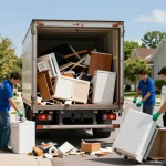 Efficient house clearance service removing clutter from a home in North London.