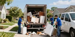 Efficient house clearance service removing clutter from a home in North London.
