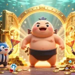 Engage in thrilling action at sunwin, featuring a lively underwater casino scene with a blowfish, referee catfish, and gem-filled treasures