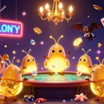 Experience the vibrant atmosphere of 58vin with glowing casino elements and engaging gameplay.