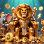 Experience dabet's thrilling gaming scene with a king, advisor, and messenger in a vibrant casino.