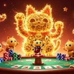 Debet attracts players with a vibrant illustration of a lucky cat and poker elements.