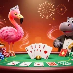 Zowin offers a vibrant casino experience with dynamic players engaging at poker tables and lively performances.