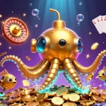 Engage with TR88's vibrant casino scene showcasing golden kraken submarine and dynamic gaming elements.