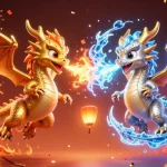 Engage with rr99's vivid gaming experience featuring animated dragons and slot elements in a captivating scene.