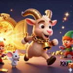 Experience the festive thrills of NK88 Casino with lively characters and vibrant casino elements.