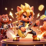 Engage with lucky88 casino action featuring a rock star wolf in a vibrant 3D scene.