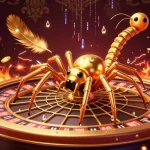 We1Win players engage in betting at a dynamic online casino illustration featuring a unique roulette web.